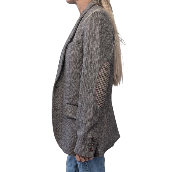 Ted Baker Wool Herringbone Blazer Women’s Brown Tweed Elbow Patch Jacket 2 - Picture 3 of 11